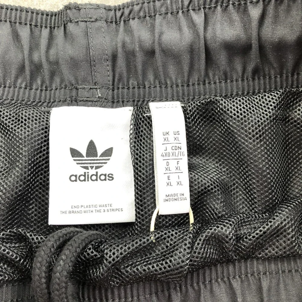 Adidas Swim Trunks Mens XL Black Mesh Lined Elastic Waist Drawstring Shorts